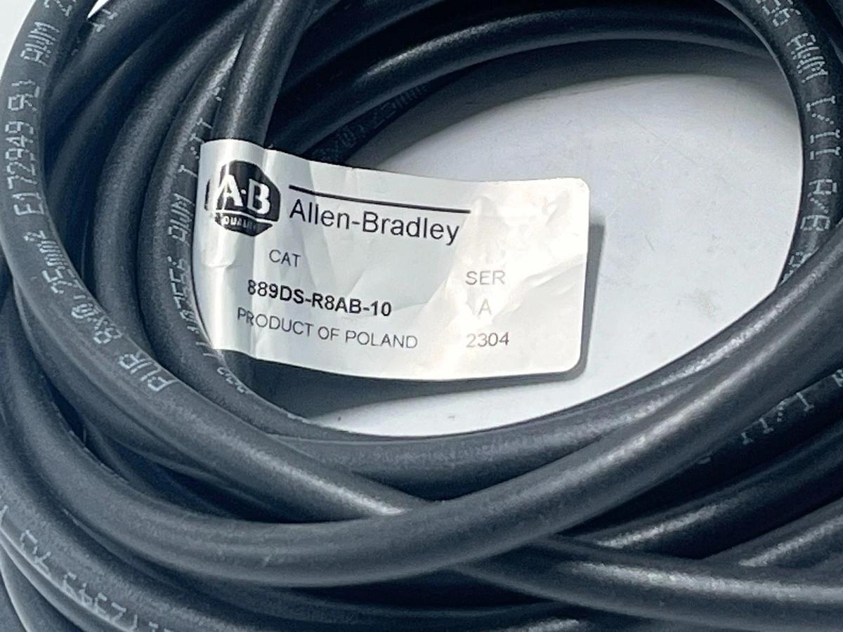 Used Allen-Bradley 889DS-R8AB-10 Ser A DC Micro M12 Cordset Cable 8Pin R/A Female 10m
