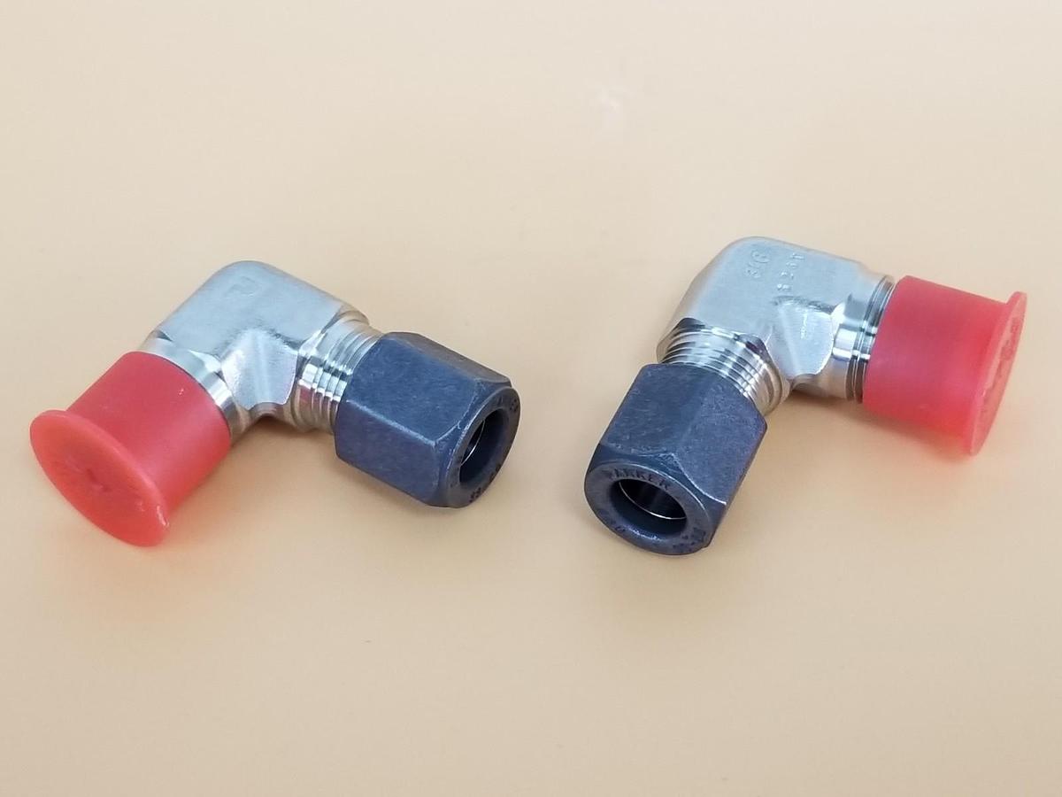 Used LOT OF 2 NEW PARKER 8-8 CBU-SS COMPRESSION MALE ELBOWS, 90°, 1/2" NPT, 88CBUSS
