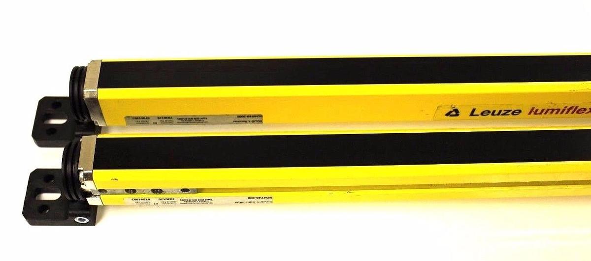 Used LEUZE LUMIFLEX SOLID-4 LIGHT CURTAINS SD4T40-300 67841903 / SD4R40-300E 67841203