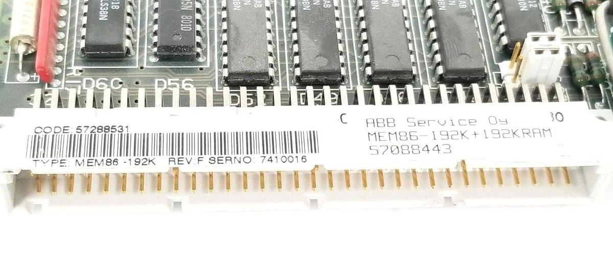 Used ABB / STROMBERG MEM86-192K MEMORY BOARD 57088443 5760969-9E