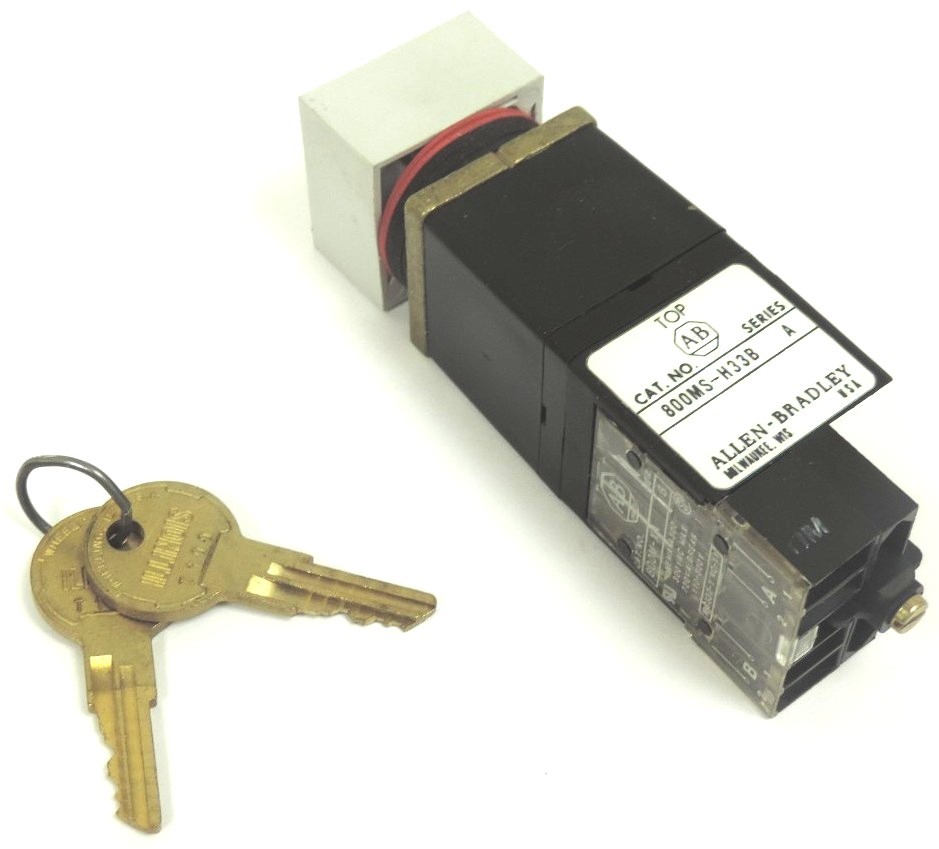 Used NEW ALLEN BRADLEY 800MS-H33B OPERATOR FOR SELECTOR SWITCH 800MSH33B, SER. A