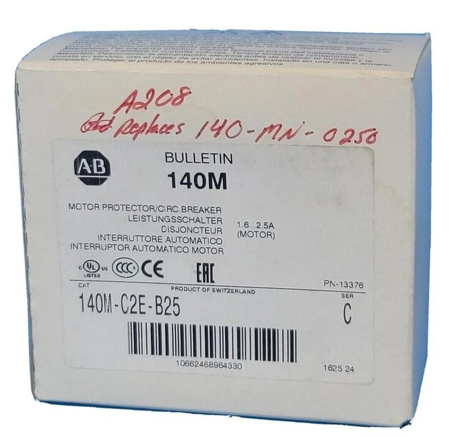 Used NIB ALLEN BRADLEY 140M-C2E-B25 SER. C MOTOR PROTECTOR/CIRC. BREAKER 1.6...2.5A