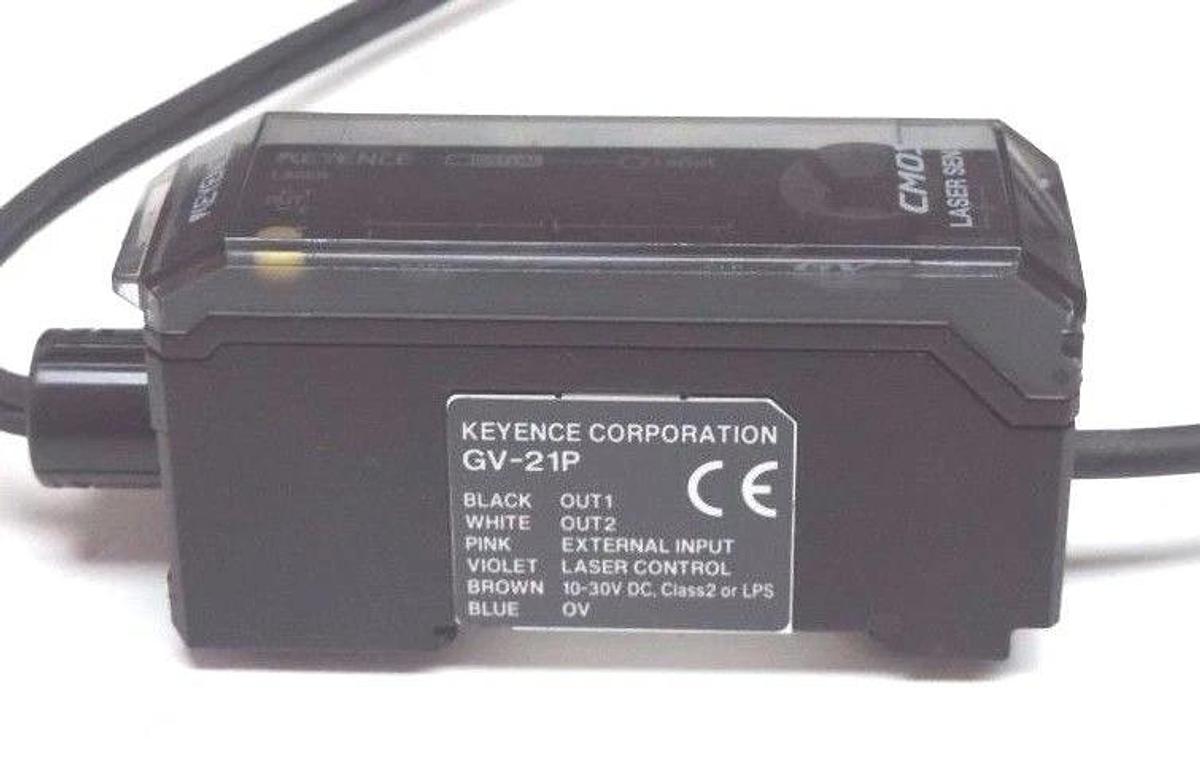 Used KEYENCE GV-21P LASER SENSOR AMPLIFIER W/ GV-H45 CMOS SENSOR GV21P, GVH45