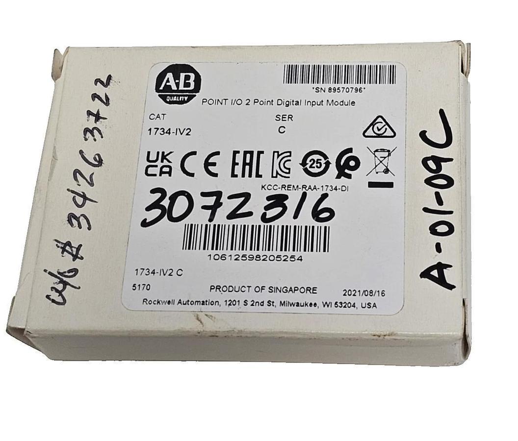 Used NIB ALLEN BRADLEY 1734-IV2 POINT I/O 2 POINT DIGITAL INPUT MODULE 1734IV2 SER. C