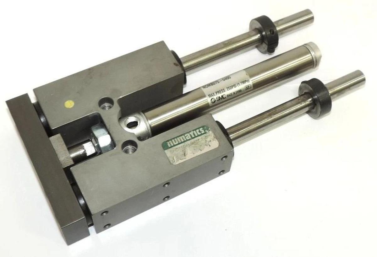 Used NUMATICS SH07504LB1ZCS4 SH SERIES LINEAR SLIDE WITH SMC NCMB075-0400 CYLINDER