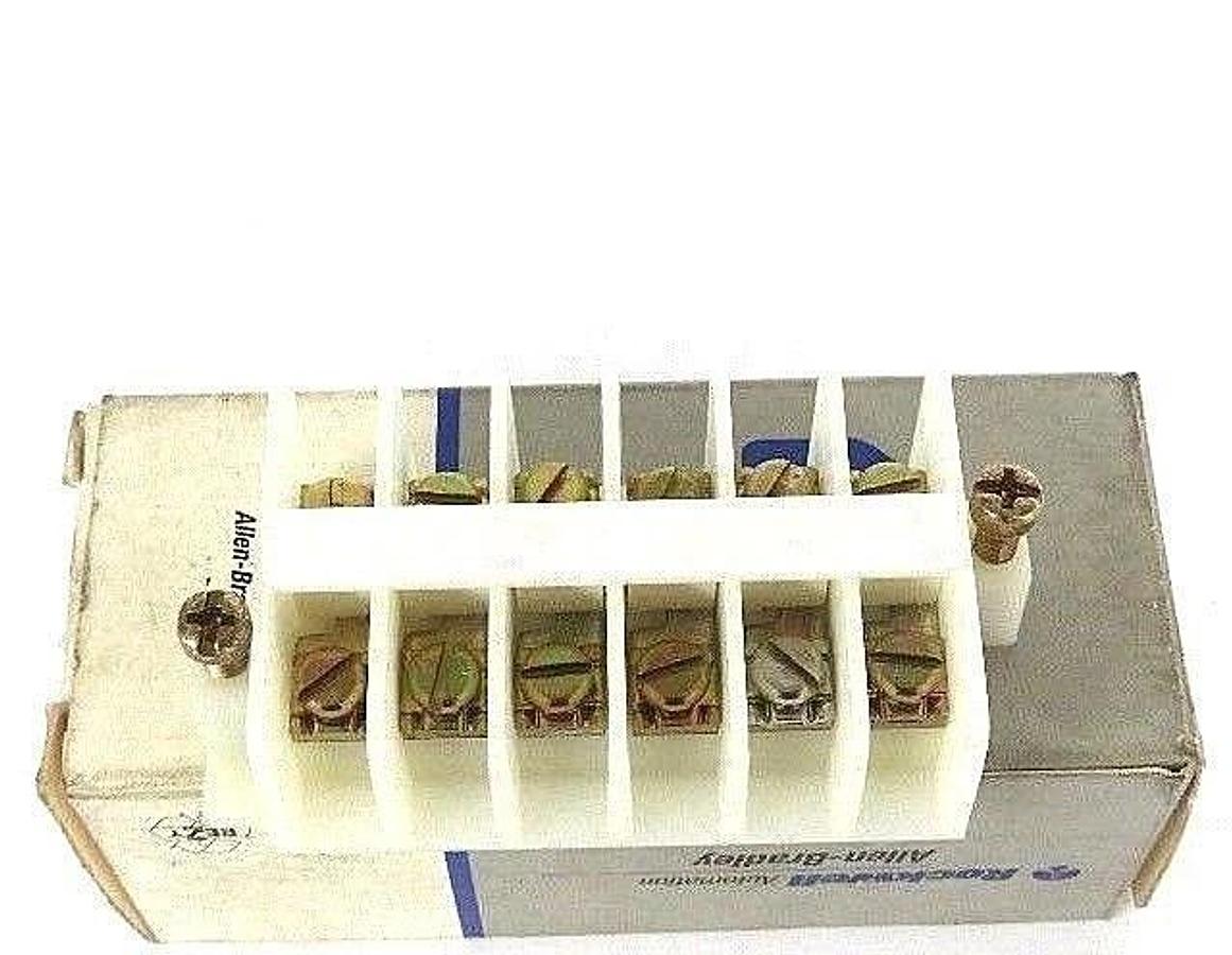 Used NIB ALLEN BRADLEY 1492-HJ86 SURFACE MOUNTED TERMINAL BLOCK SER. A, 25A, 6 POLE