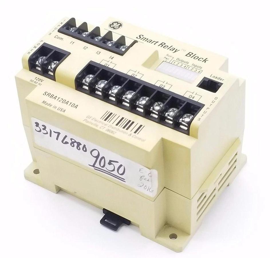 Used GENERAL ELECTRIC SRBA120A10A SMART RELAY BLOCK INPUT: 120V, 50/60HZ OUTPUT: A300