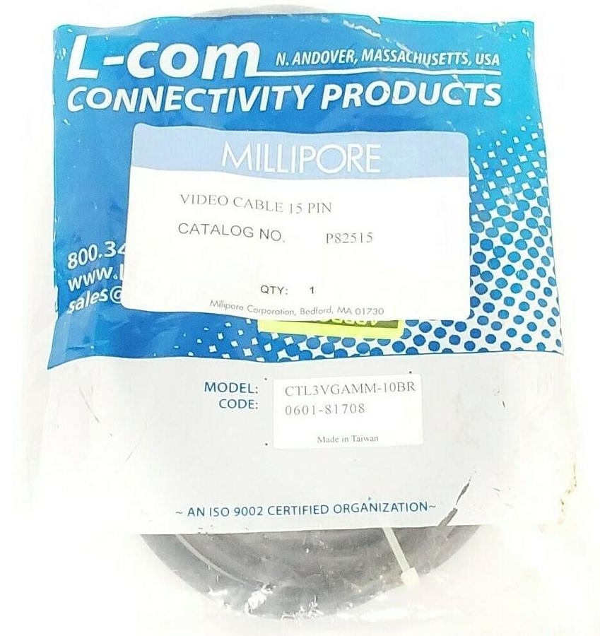 Used NEW L-COM CTL3VGAMM-10BR VIDEO CABLE 15 PIN 10' BLACK CTL3VGAMM10BR