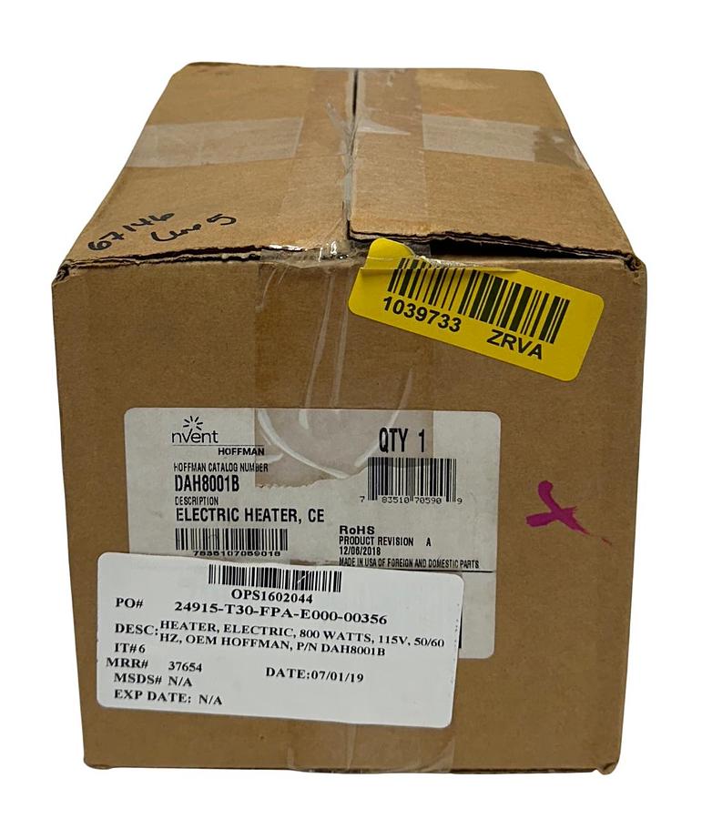 Used nVent HOFFMAN DAH8001B Fan Forced Enclosure Heater | 800W | 120V | Thermostat