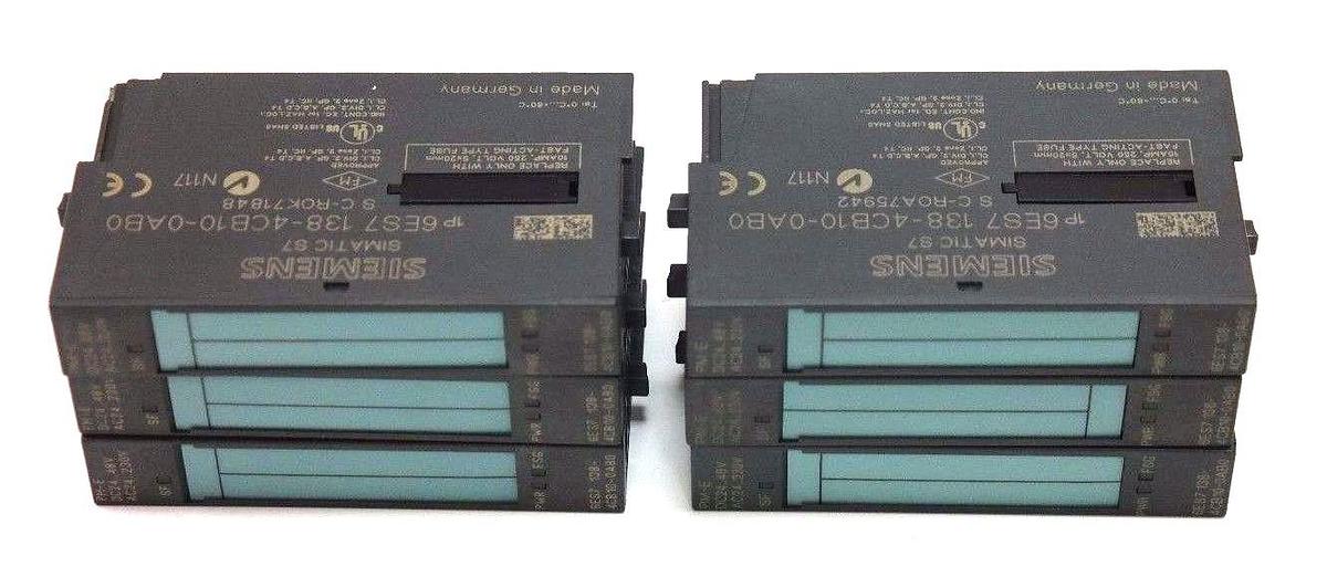 Used LOT OF 6 SIEMENS 6ES7 138-4CB10-0AB0 SIMATIC POWER MODULES 24/48VDC, 24/230VAC