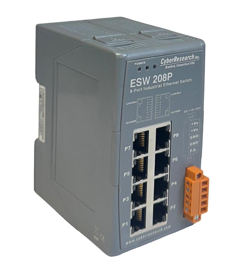 Used CyberResearch INC ESW-208P / ESW208P 8-PORT INDUSTRIAL EtherNet SWITCH USNP