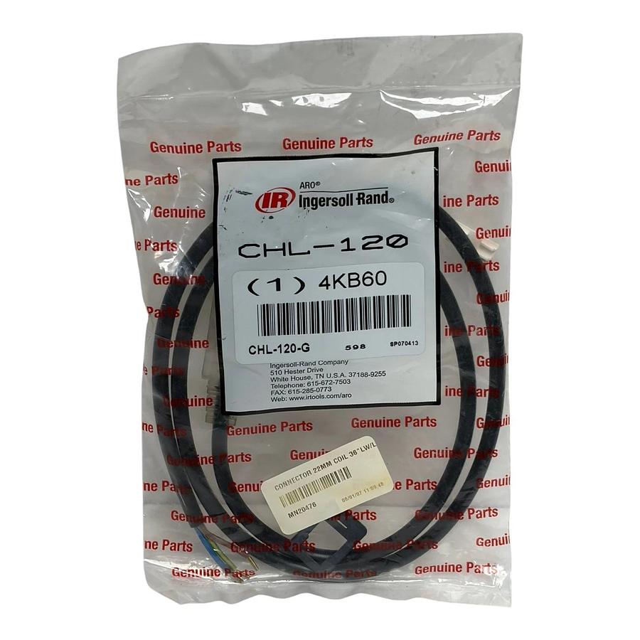 Used NEW ARO Ingersoll Rand CHL-120-G Solenoid Coil Connector 3-Pin 22mm 120V AC