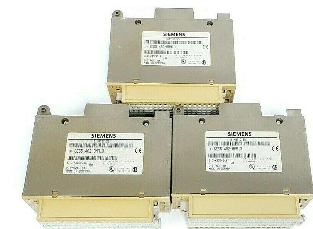 Used LOT OF 3 SIEMENS 6ES5 482-8MA13 SIMATIC S5 DIGITAL I/O MODULES 24VDC, 6ES54828MA