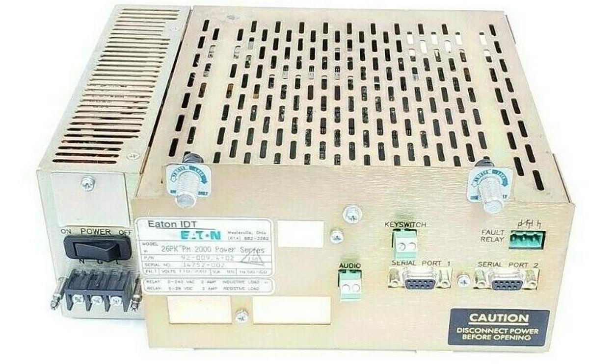Used EATON IDT 26PK PM 2000 POWER SERIES CONTROL MODULE 92-00924-02 110/230V 85VA 1PH