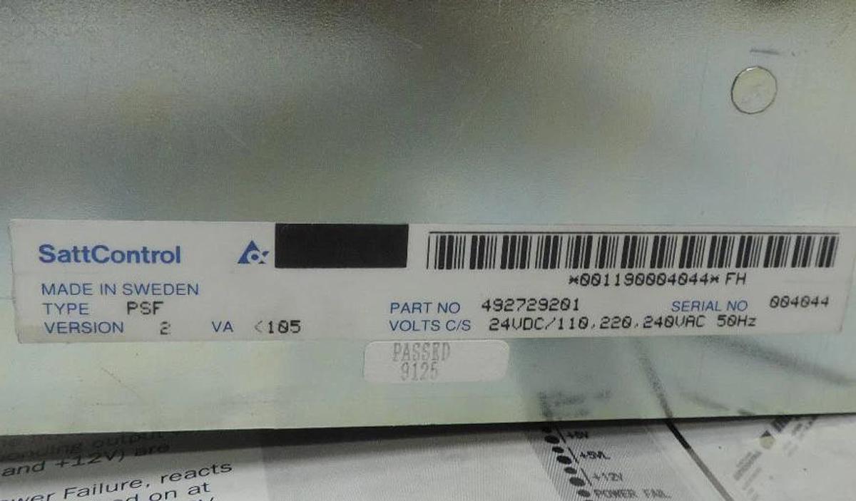 NEW SATT CONTROL 492729201 POWER SUPPLY 24VDC 240VAC TYPE PSF