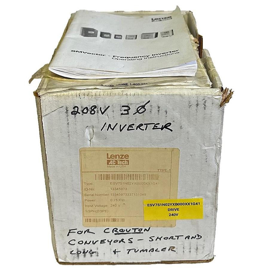 Used LENZE ESV751N02YXB000XX1G41 / 13345973 SMVector DRIVE 0.75kW/1HP ESV751N02YXB