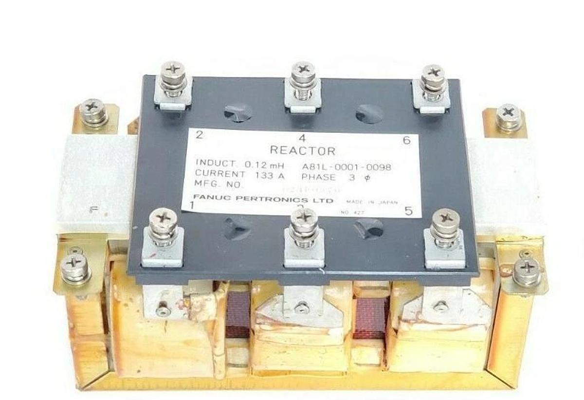 Used FANUC A81L-0001-0098 REACTOR MFG. NO. P24F0376 CURRENT 133A PHASE 3