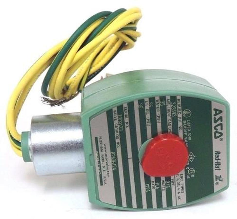 NIB ASCO 8263H124 SOLENOID VALVE PIPE: 3/8'' WATTS: 11.6 REBUILD KIT NO. 323593