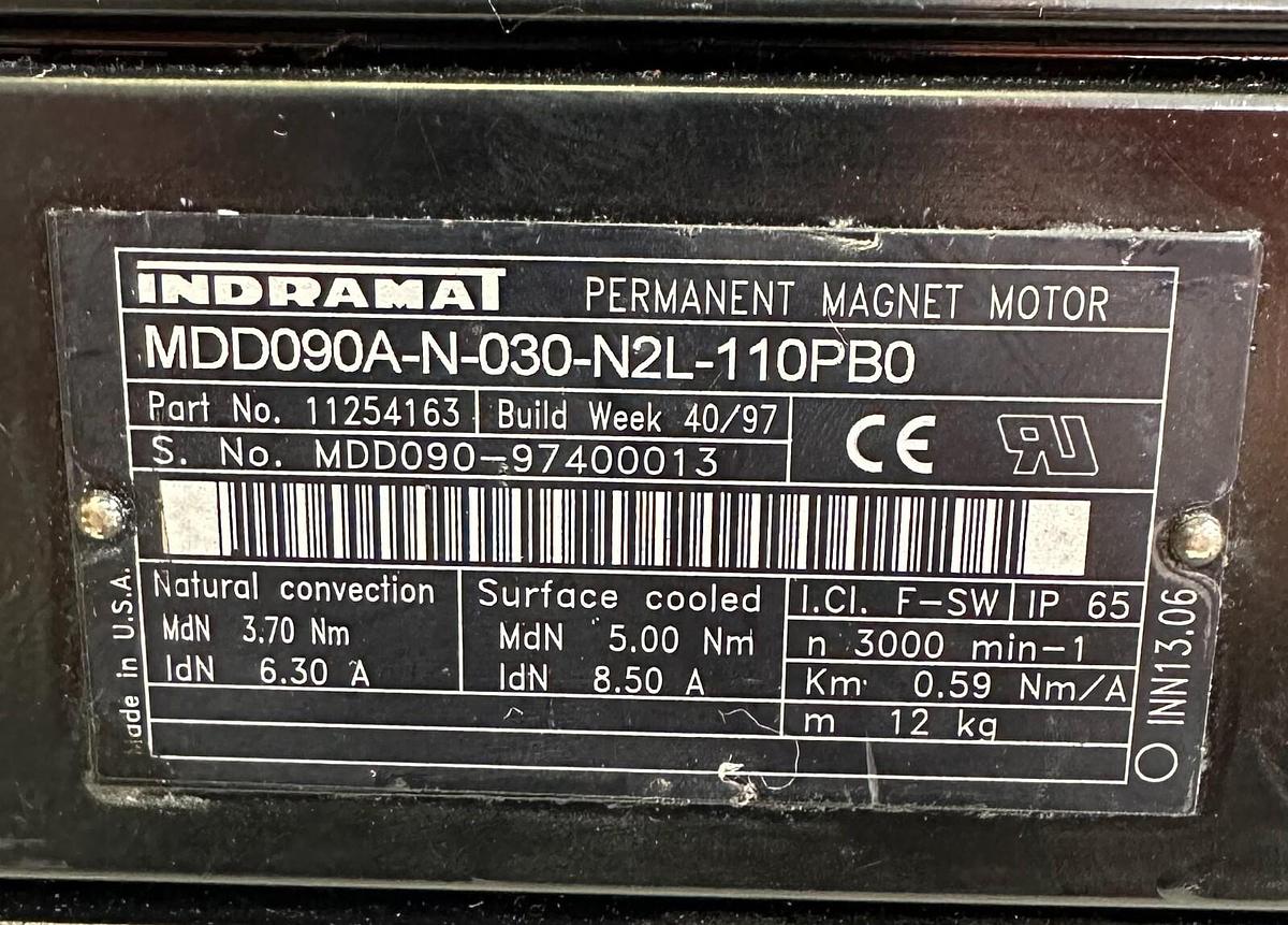 Used REPAIRED BOSCH REXROTH MDD090A-N-030-N2L-110PB0 SERVO MOTOR 3.7Nm R911254163