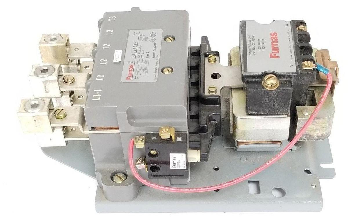 Used NIB FURNAS 40JB32AF MAGNETIC CONTACTOR SIZE: 4, POLES 3