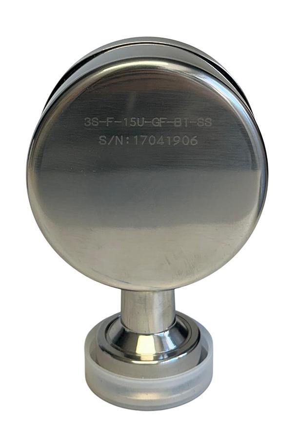 Used CSE 3S-F-15U-GF-BT-SS / 3SF15UGFBTSS SANI-FLOW PRESSURE GAUGE 0-200PSI NSMP