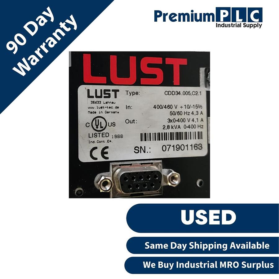 Used LUST LTi CDD34 005 C2.1 / CDD34.005,C2.1 CDD3000 INVERTER DRIVE SERVO CONTROLLER
