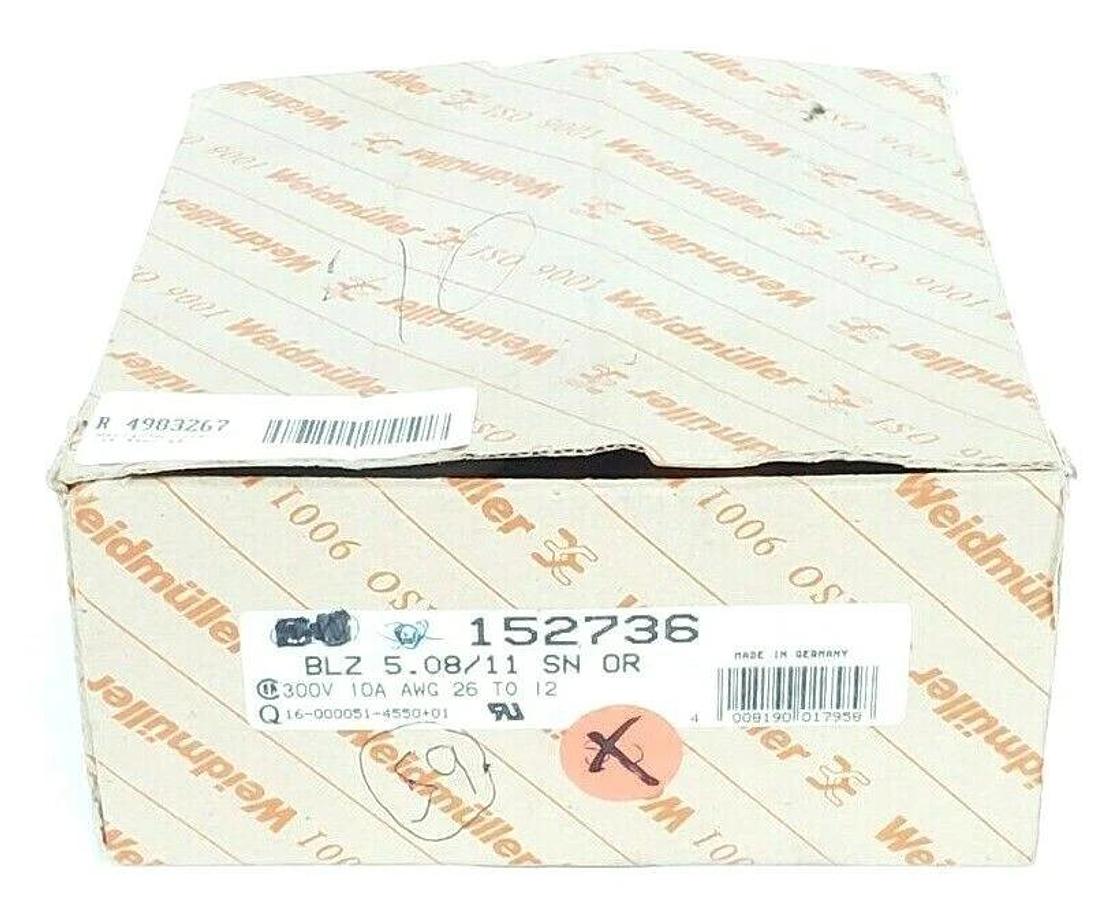 LOT OF 40 NEW WEIDMULLER 152736 CONNECTORS BLZ 5.08/11-SN-OR BLZ5.0811SNOR