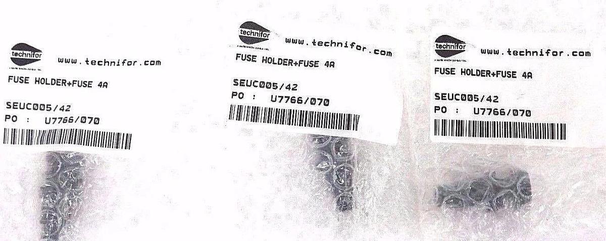 Used LOT OF 3 NEW TECHNIFOR SEUC005/42 FUSE HOLDERS + FUSE 4A