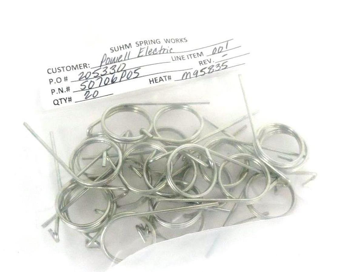 Used LOT OF 20 SUHM SPRING WORKS 50706P05 SPRINGS