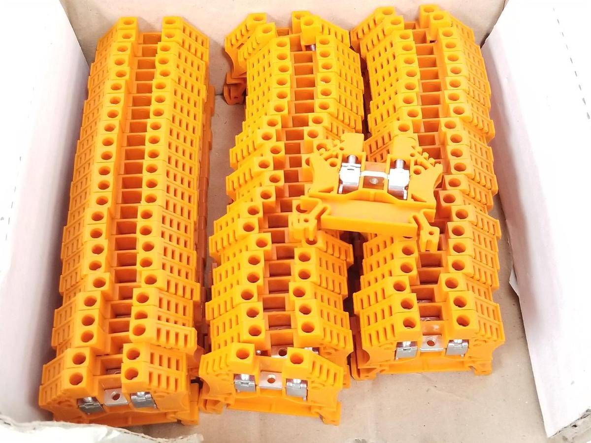 Used LOT OF 70 NIB DINnectors DN-T10ORG TERMINAL BLOCKS 10AWG 30AMP 600V DNT10ORG