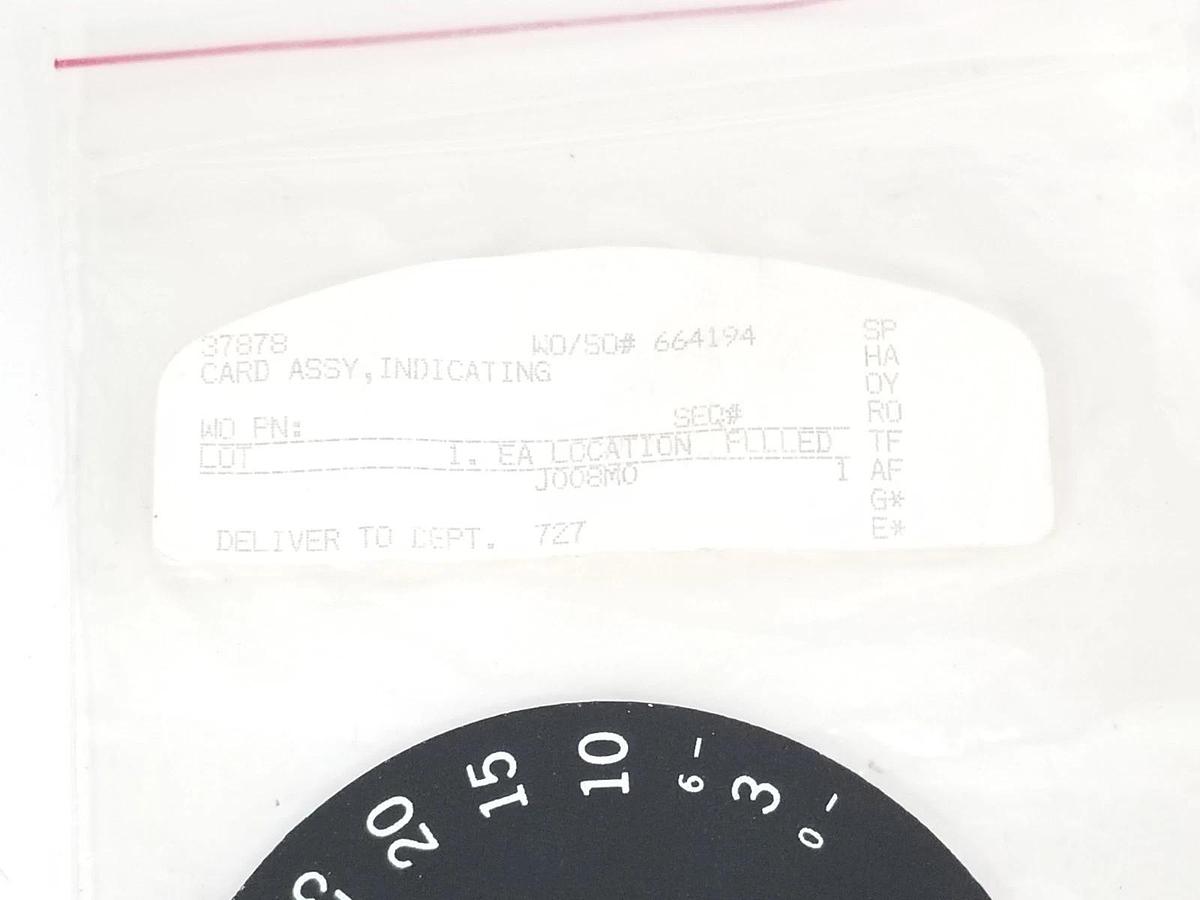 NEW MDT BIOLOGIC COMPANY 37878 CARD ASSY, INDICATING