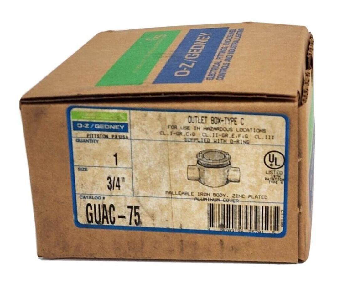 Used NEW O-Z/GEDNEY GUAC-75 / GUAC75 3/4'' EXPLOSION PROOF OUTLET BOX TYPE C