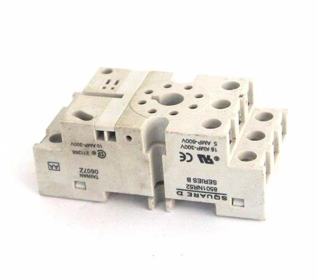 Used SQUARE D 8501NR52 RELAY SOCKET SER. B, 5-16 AMP, 300-600V