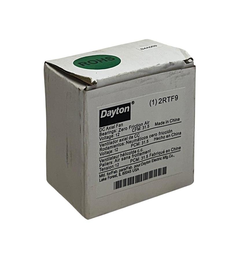 DAYTON 2RTF9 DC AXIAL FAN ZERO FRICTION AIR BEARINGS 12V 31.5CFM OEM NSMP
