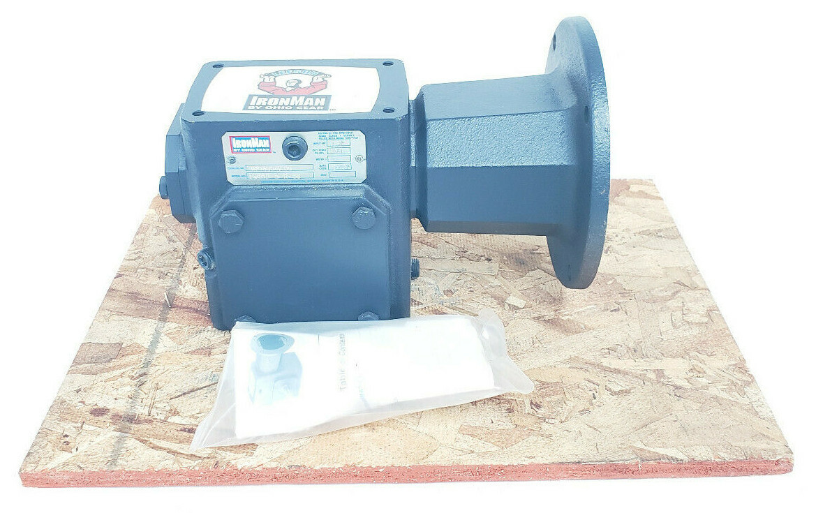 Used NEW LEESON IRON MAN W8180049.00 BM818-5-R-56 RIGHT ANGLE GEAR REDUCER 1.70HP 5:1