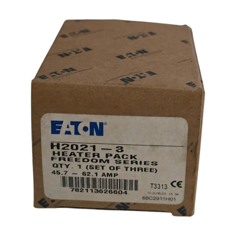 Used (Box of 3) Eaton H2021-3 Freedom Series Heater Pack 45.7 - 62.1A NEMA 3-4 NSMP