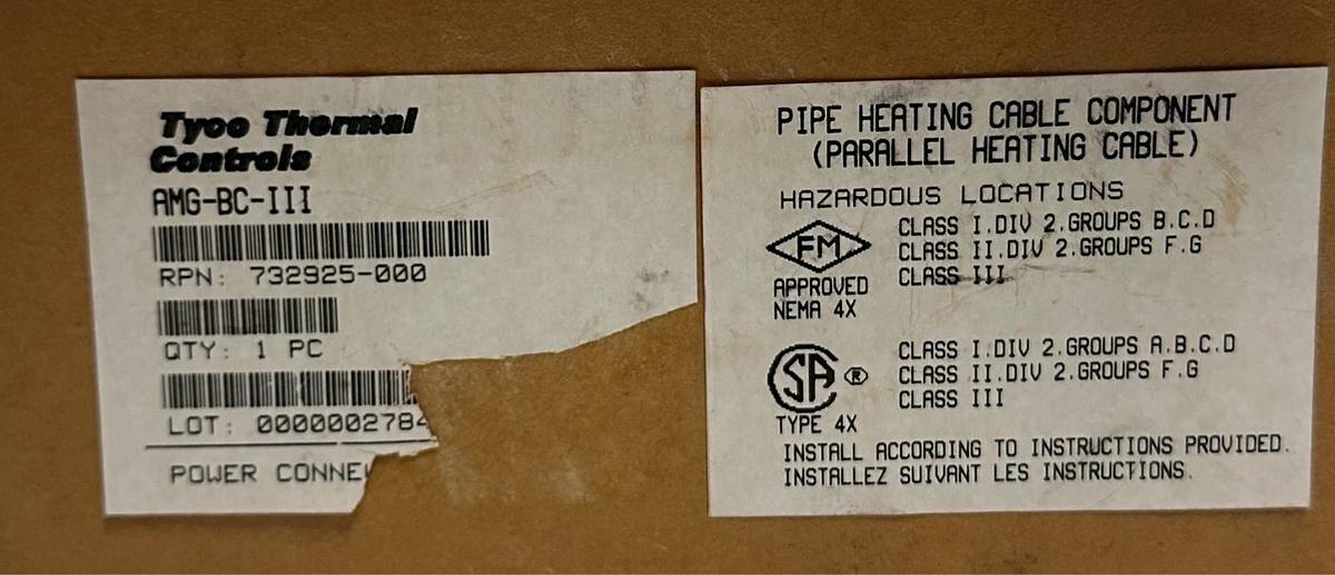 Used RAYCHEM TYCO AMG-BC-III / 732925-000 OEM CABLE POWER CONNECTION KIT NSMP