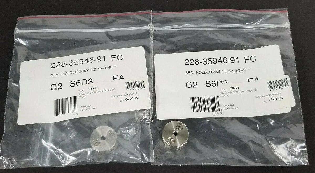 Used LOT OF 2 NEW SHIMADZU 228-35946-91 SEAL HOLDER ASSY, LC-10ATVP, 2283594691