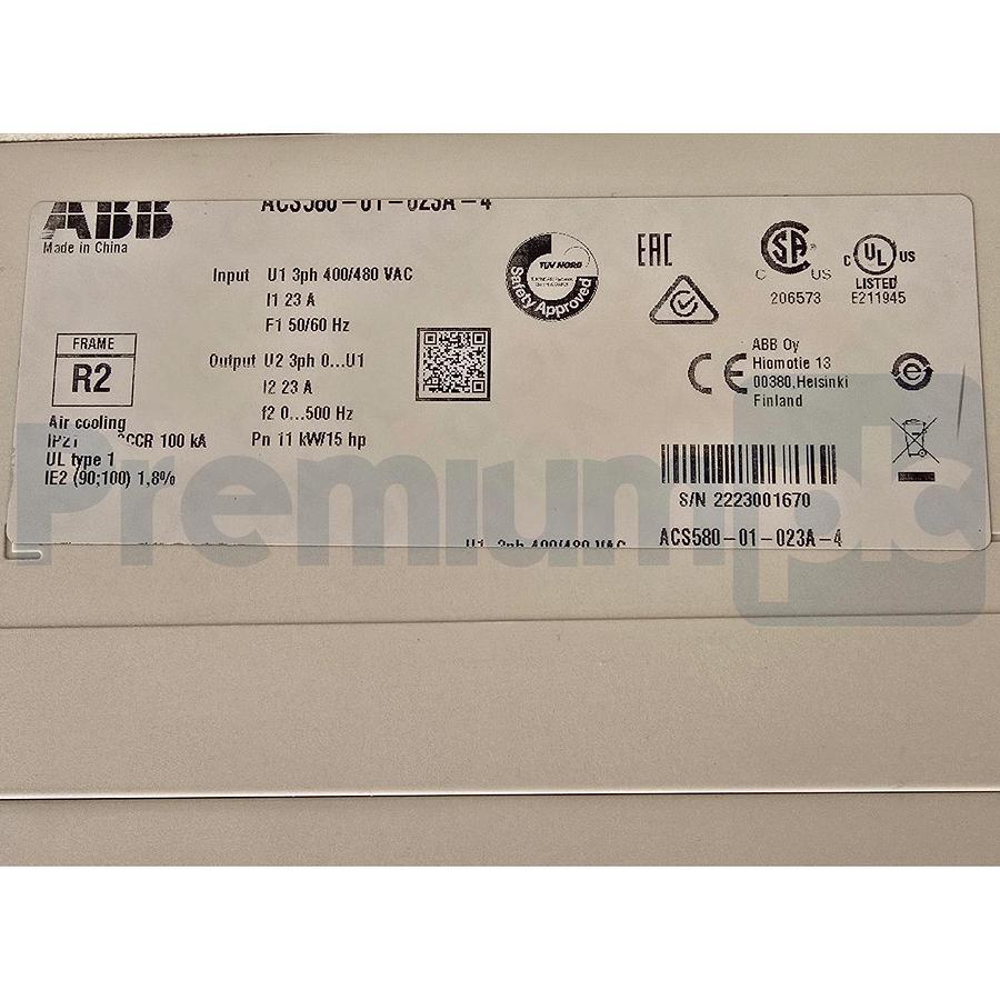 ABB ACS580-01-023A-4 LV AC General Purpose Drive 3AUA0000204812 3Ph 480V 15HP
