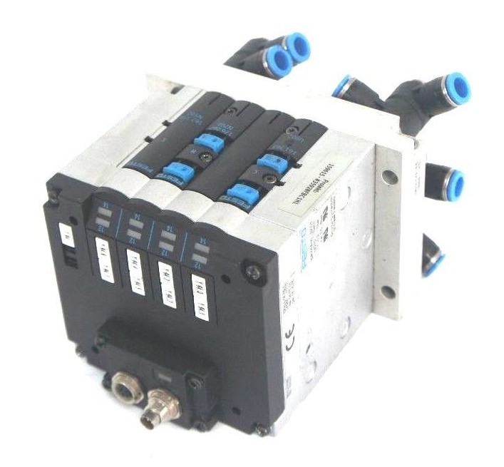 Used FESTO CPV-14-VI VALVE BLOCK CPV14-GE-FB-4, CPV14-P4-1/8-B, 161362