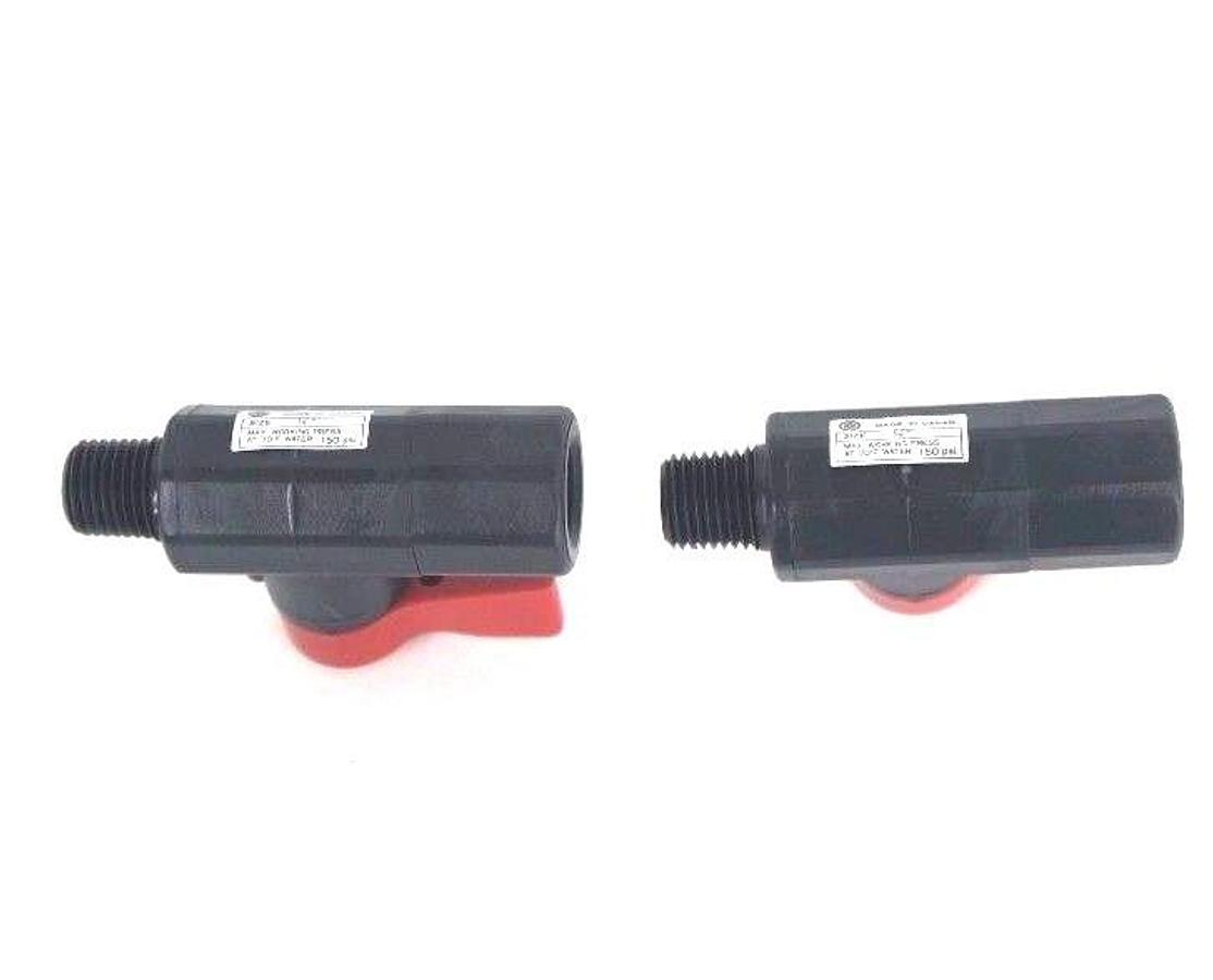 Used LOT OF 2 NEW RYAN HERCO 1/4" PVC DRAIN VALVES 1/4" MALE X 1/4" FEMALE