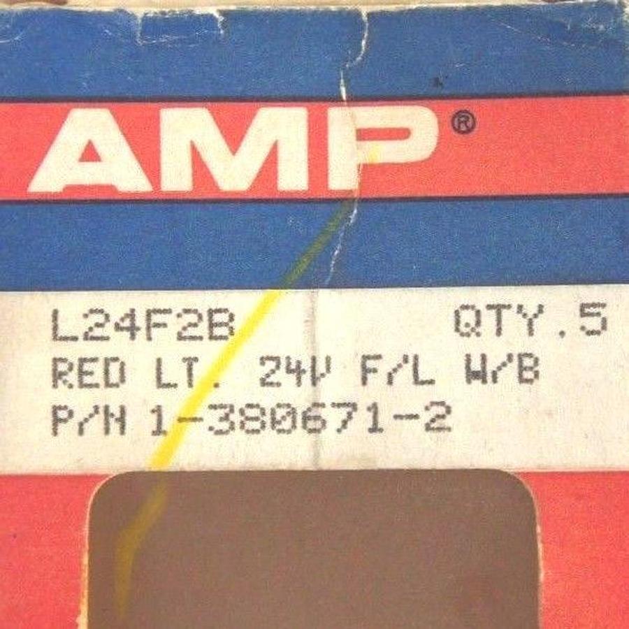 Used BOX OF 2 NEW AMP 1-380671-2 LAMP INDICATORS RED, 24V, L24F2B, 13806712