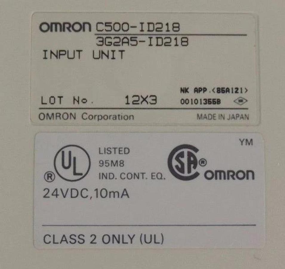 Used OMRON C500-ID218 INPUT MODULE 24VDC 3G2A5-ID218