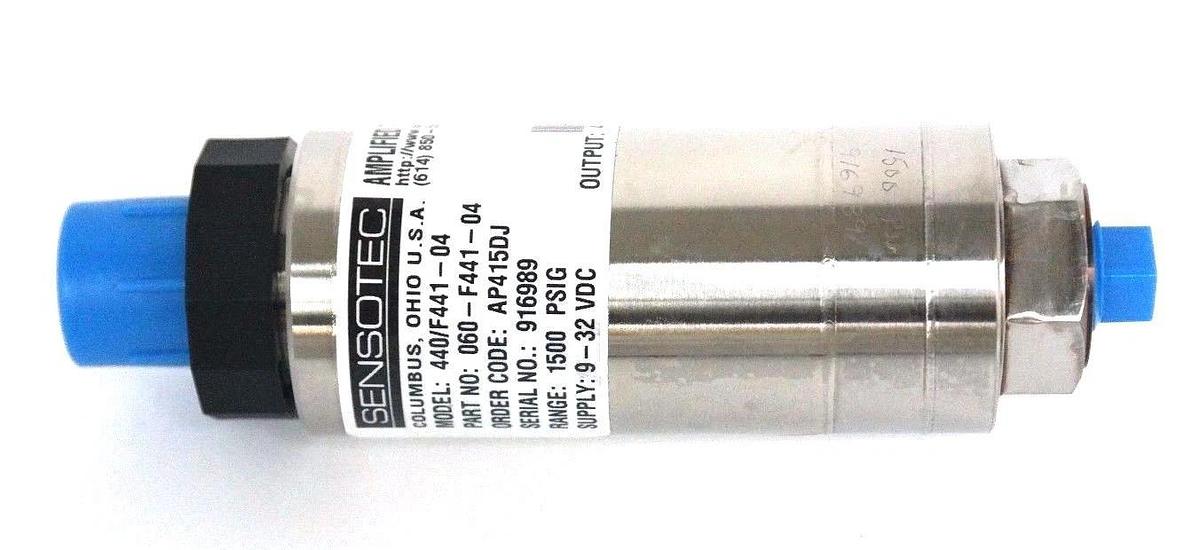 Used NIB SENSOTEC 440/F441-04 PNEUMATIC PRESSURE TRANSDUCER 060-F441-04, 1500PSIG