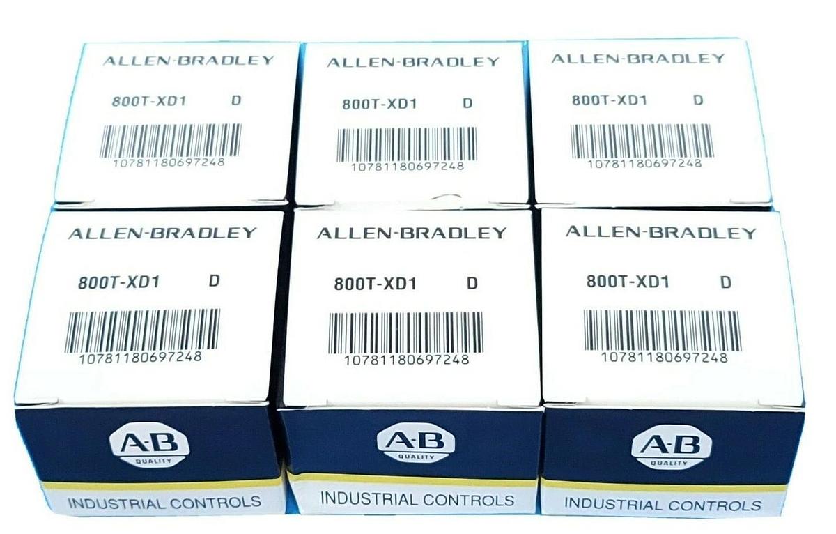 Used LOT OF 6 NIB ALLEN BRADLEY 800T-XD1 CONTACT BLOCKS 800TXD1, SER. D