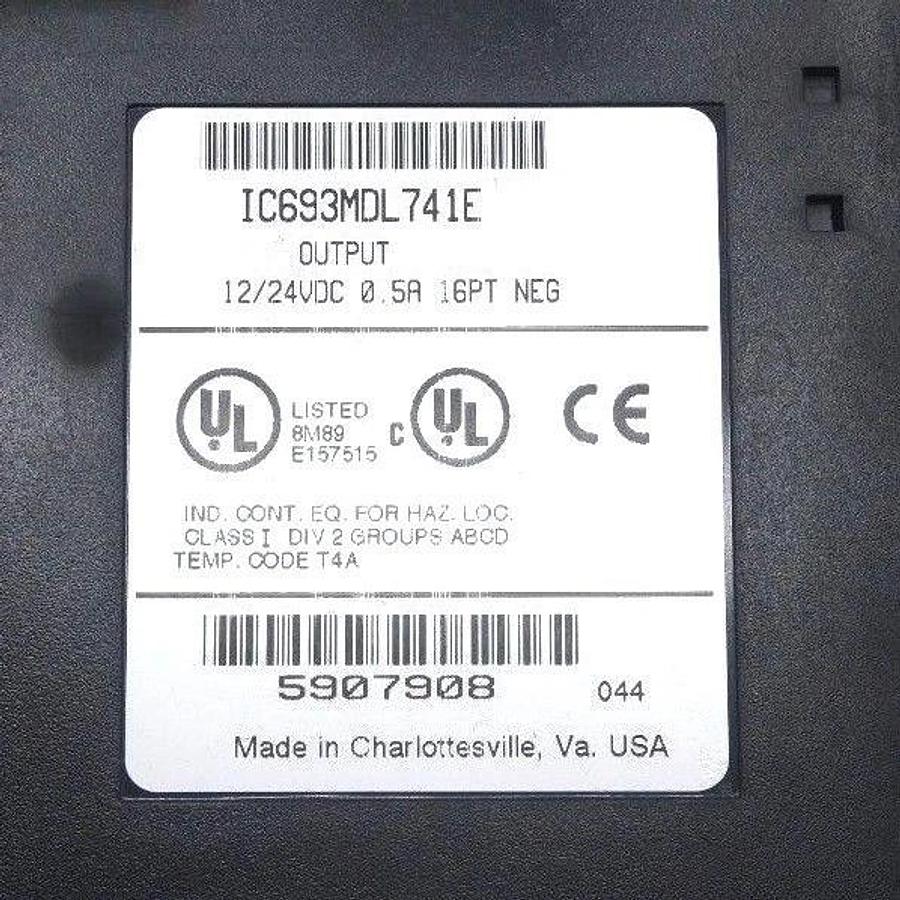 Used GE FANUC IC693MDL741E OUTPUT MODULE 12/24VDC, 0.5A, 16PT NEG