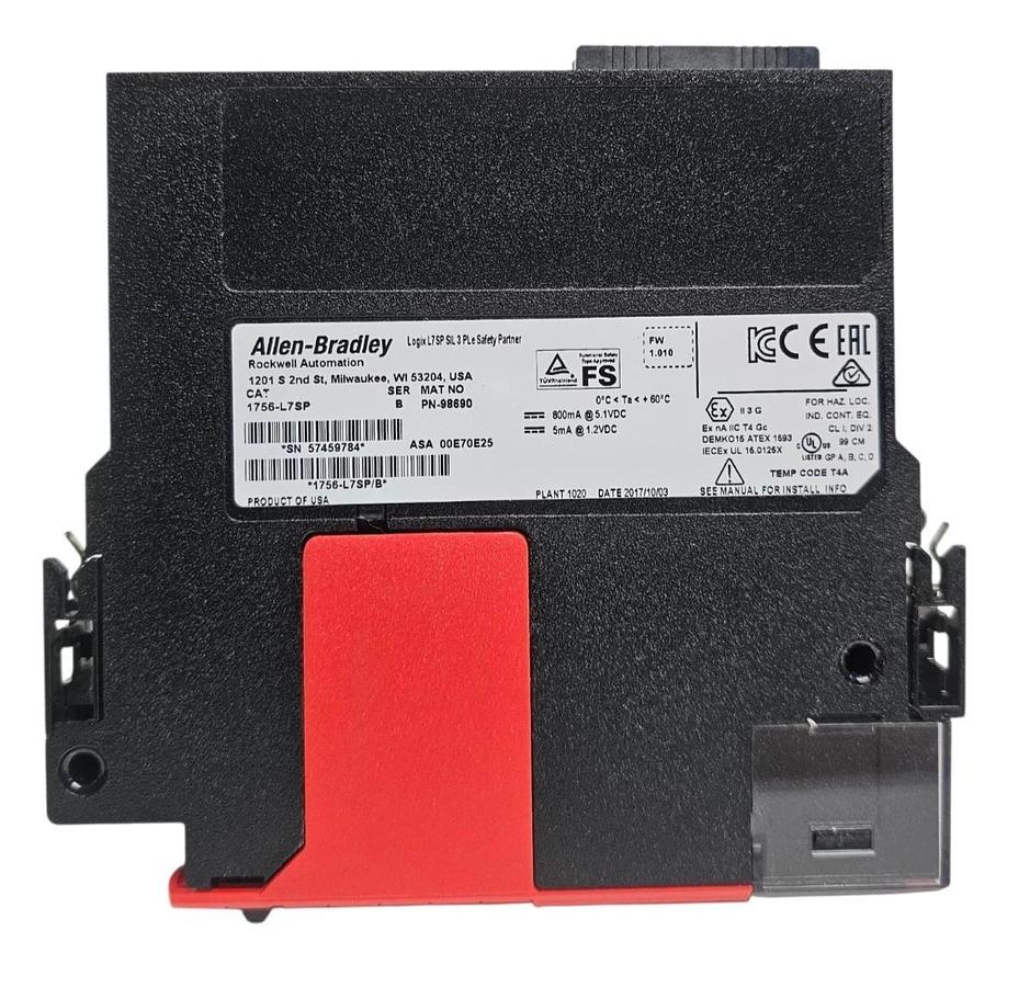 Used ALLEN BRADLEY 1756-L7SP /B GuardLogix L7SP SAFETY PARTNER PROCESSOR USED