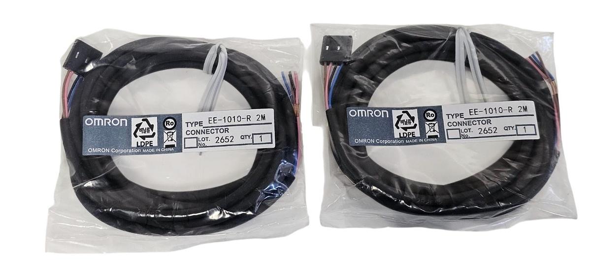 Used LOT OF 2 NEW OMRON EE-1010-R 2M 4-WIRE CONNECTORS EE1010R