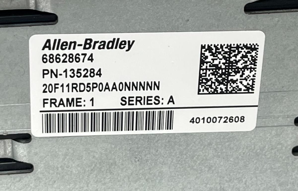 Used Allen-Bradley PowerFlex 753 VFD 20F11RD5P0AA0NNNNN 3HP/2HP Frame 1 , w/ HIM