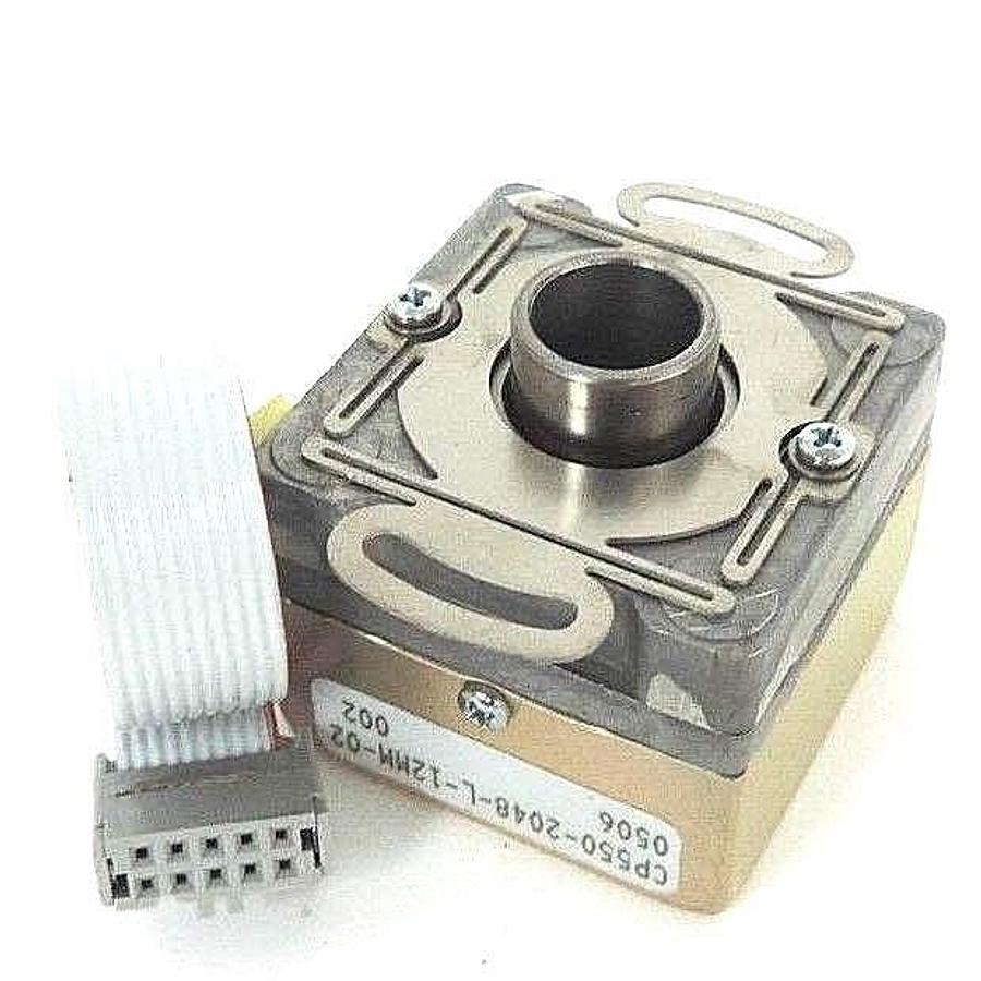 Used COMPUTER OPTICAL PRODUCTS CP550-2048-L-12MM-02 ENCODER W/ CABLE & ACCESSORIES